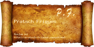 Pratsch Frigyes névjegykártya